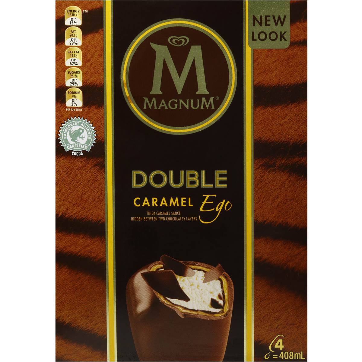 Magnum Ice Cream Double Caramel Ego 4pk 408ml Woolworths