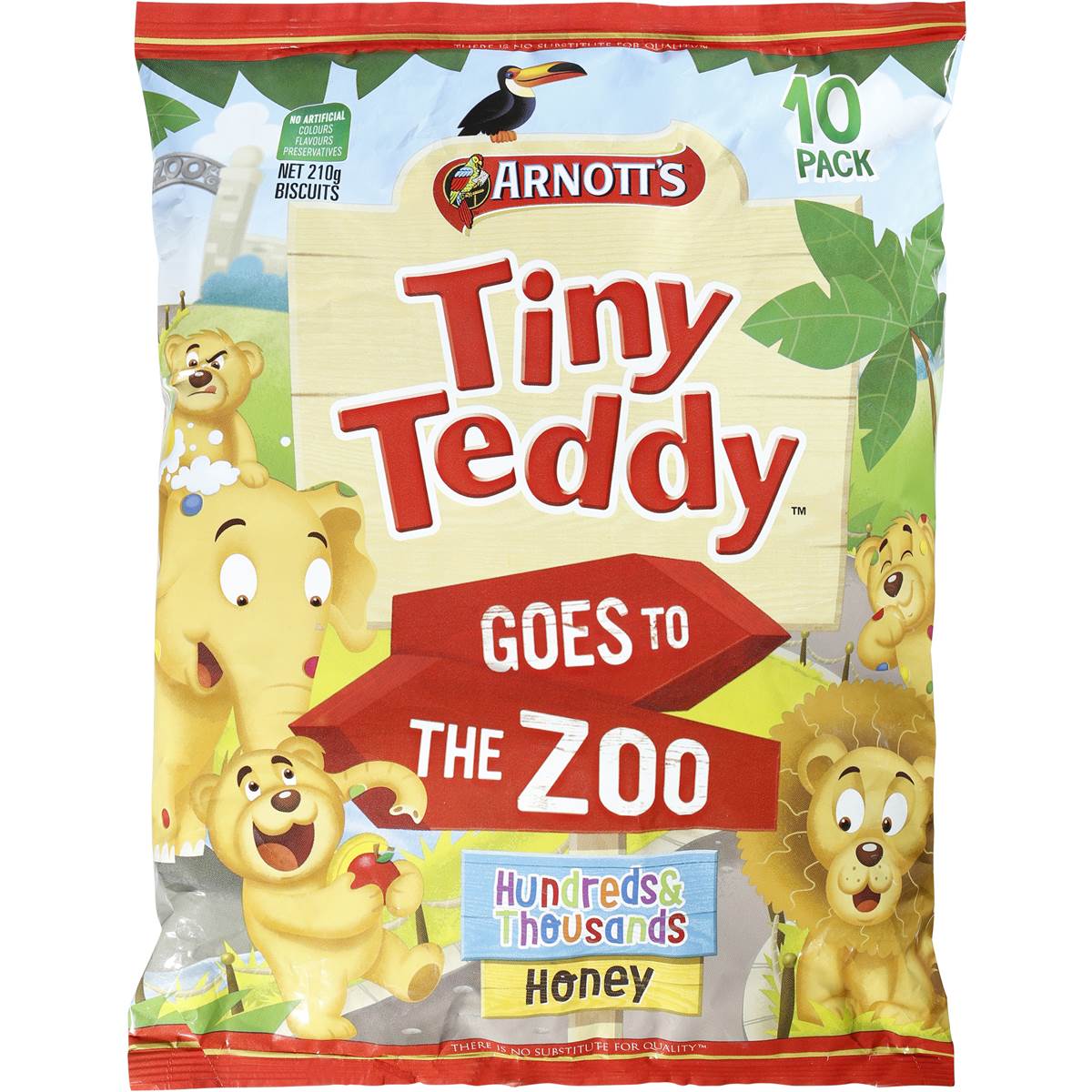 Arnott's Tiny Teddy Biscuits Go To The Zoo 210g Woolworths