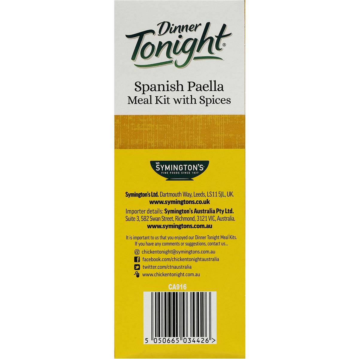 Dinner Tonight Meal Kit Spanish Paella 280g Woolworths