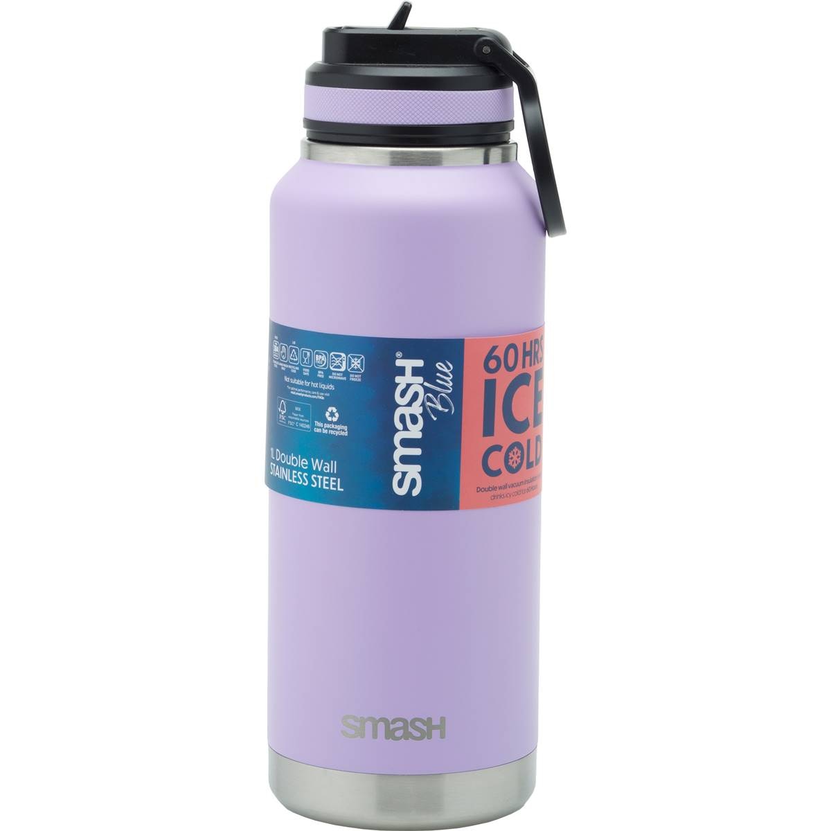 Smash Double Wall Stainless Steel Sipper 1l Assorted Each | Woolworths