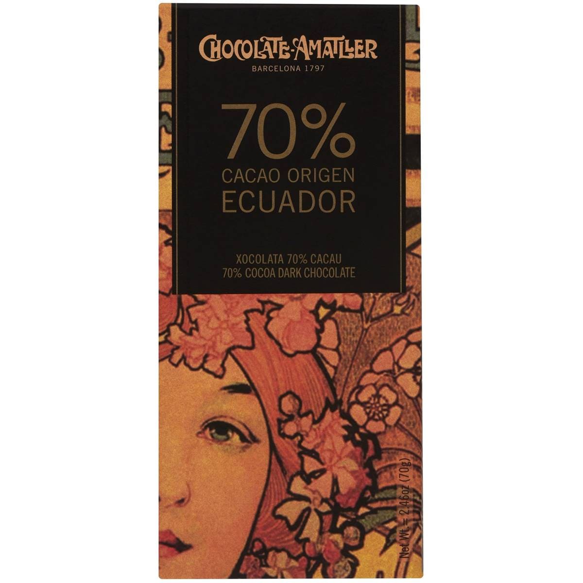 Amatller Chocolate Amattler 70 Cacao Ecuador 70g Woolworths