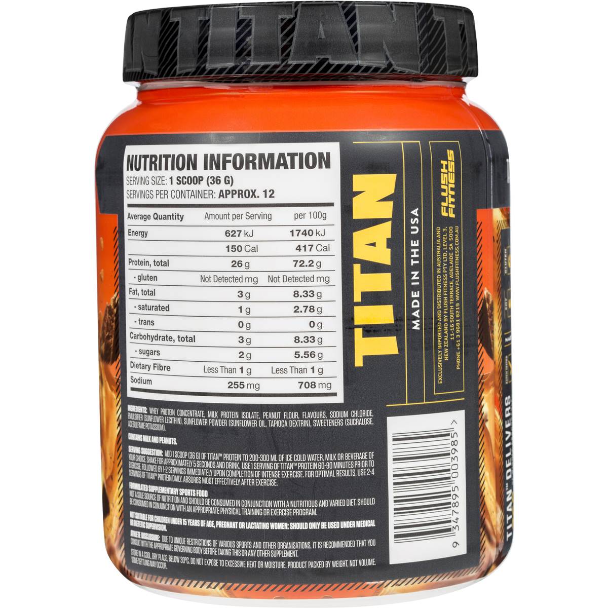 Titan Protein Powder Choc Peanut Butter 454g Woolworths