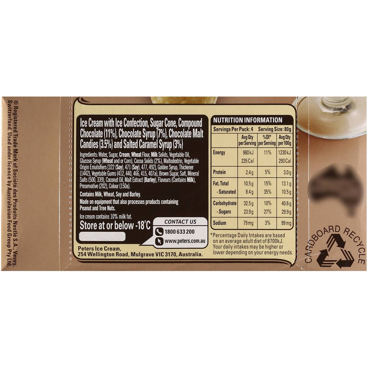 Peters Drumstick Ice Cream Chocolate Mega Milkshake 4pk 476ml Woolworths