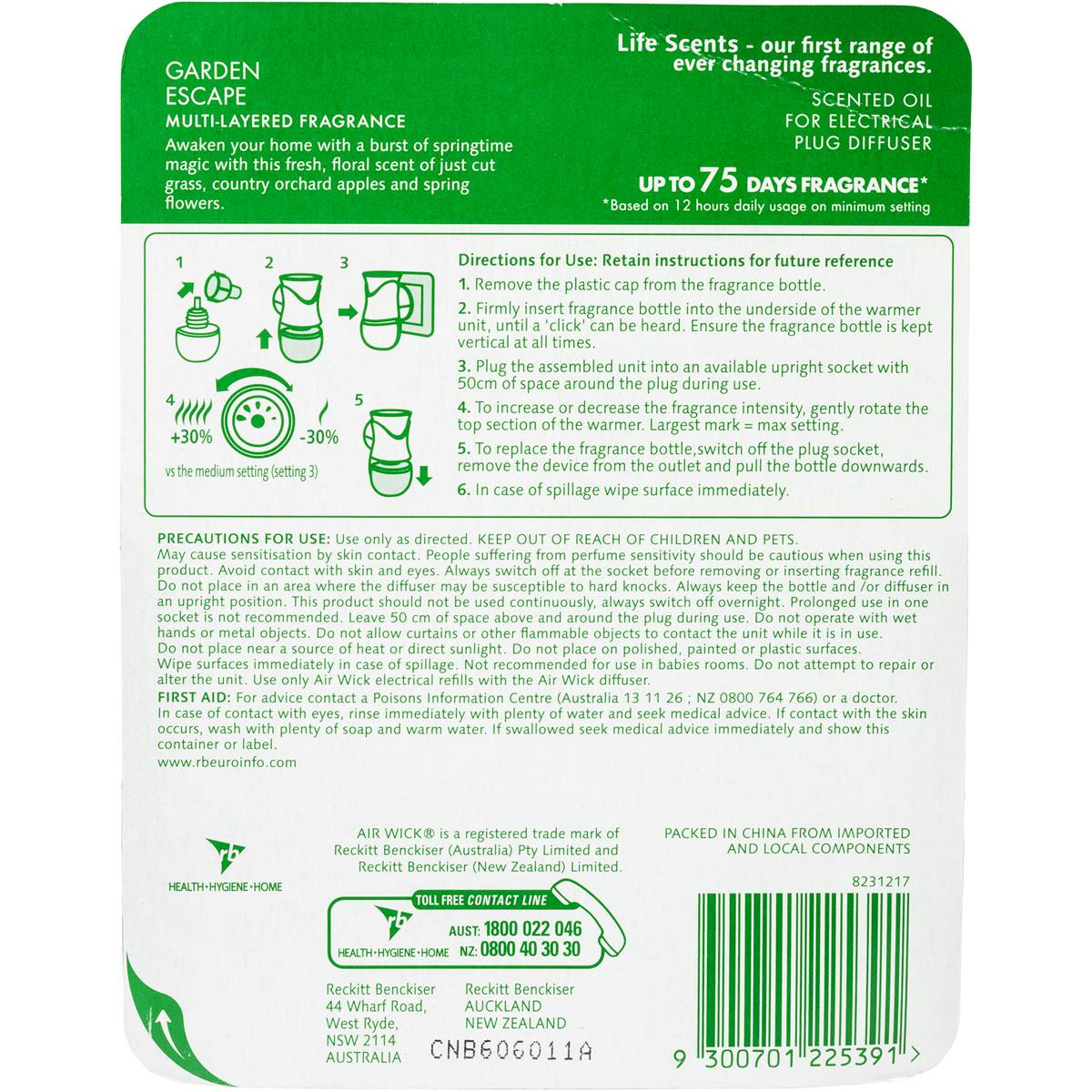 Air Wick Life Scents Garden Escape Electric Plug In Diffuser 19ml Each