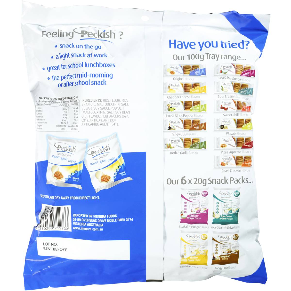 Peckish Rice Crackers Original 6 Pack 120g Woolworths