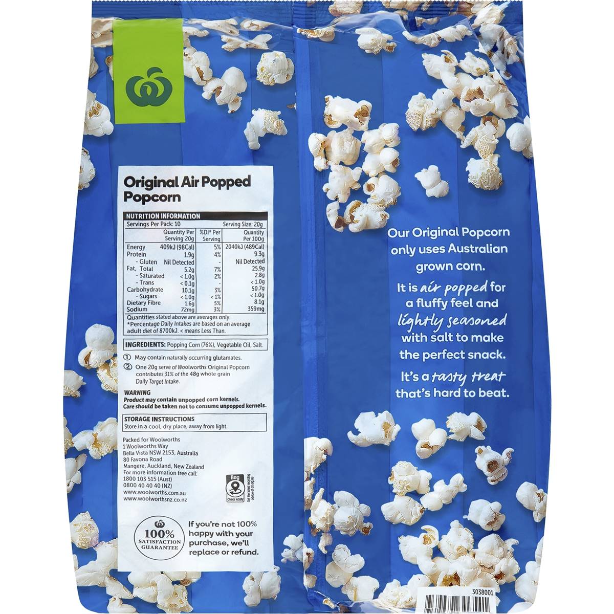 Woolworths Original Gluten Free Popcorn 10 Pack Woolworths