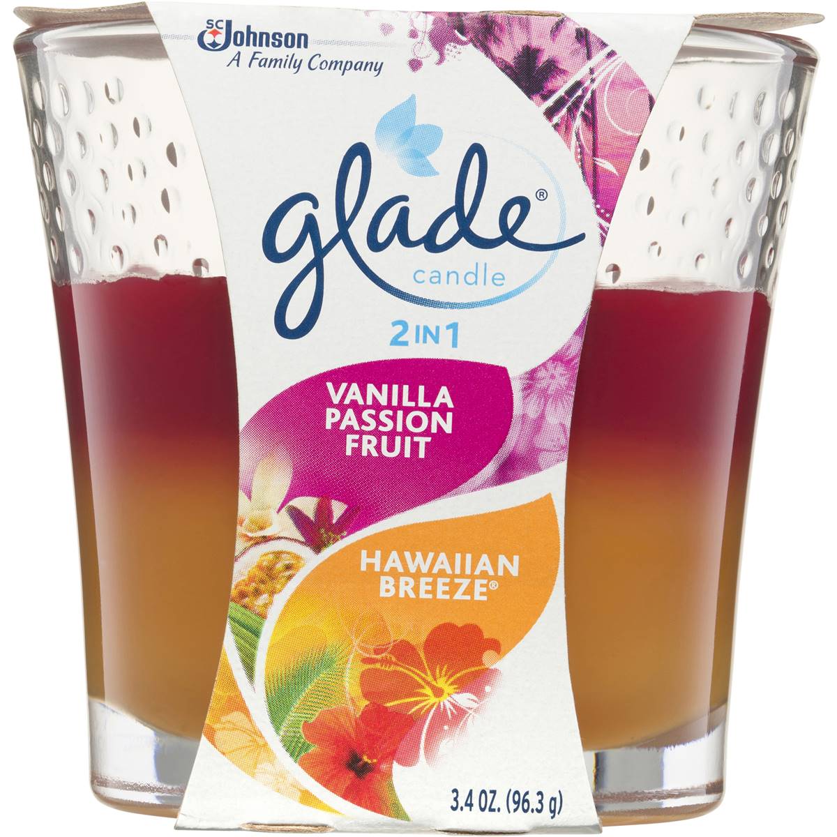 Glade 2 In 1 Candle Passionfruit Hawaiian Breeze 96g Woolworths