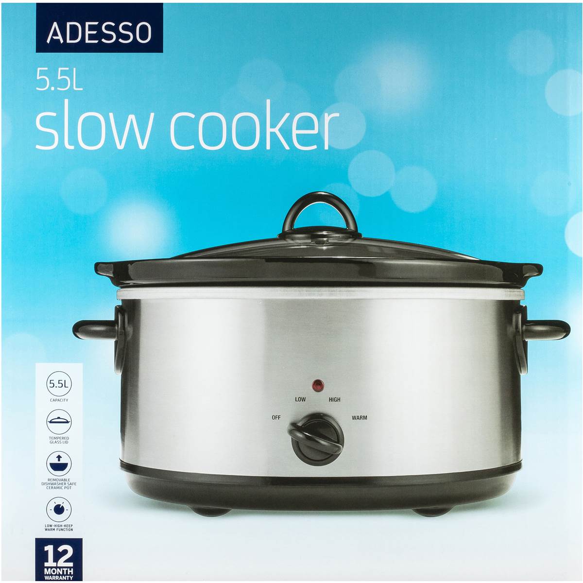 Adesso Slow Cooker 5.5l Each Woolworths