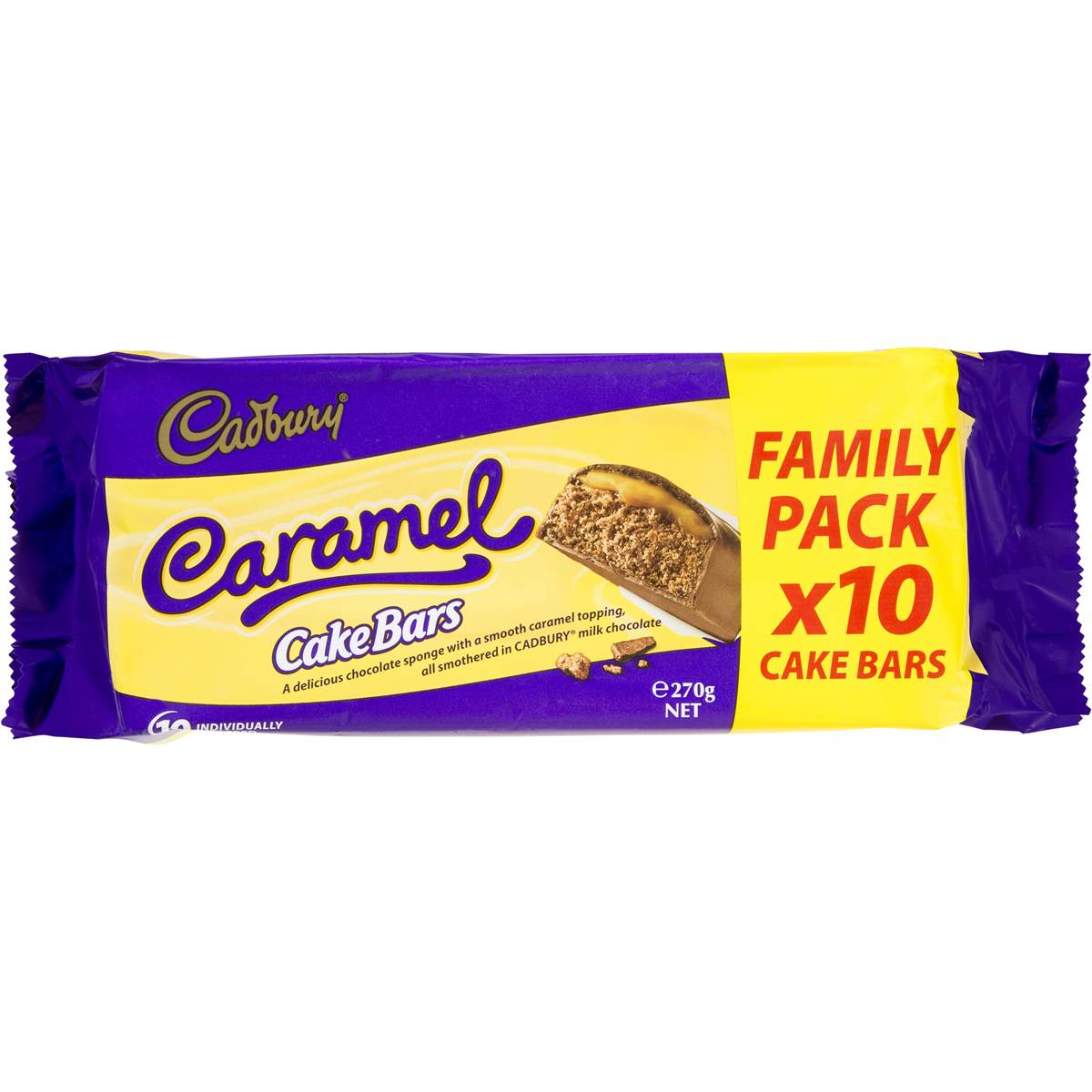 Cadbury Caramel Cake Bar 10pk Woolworths
