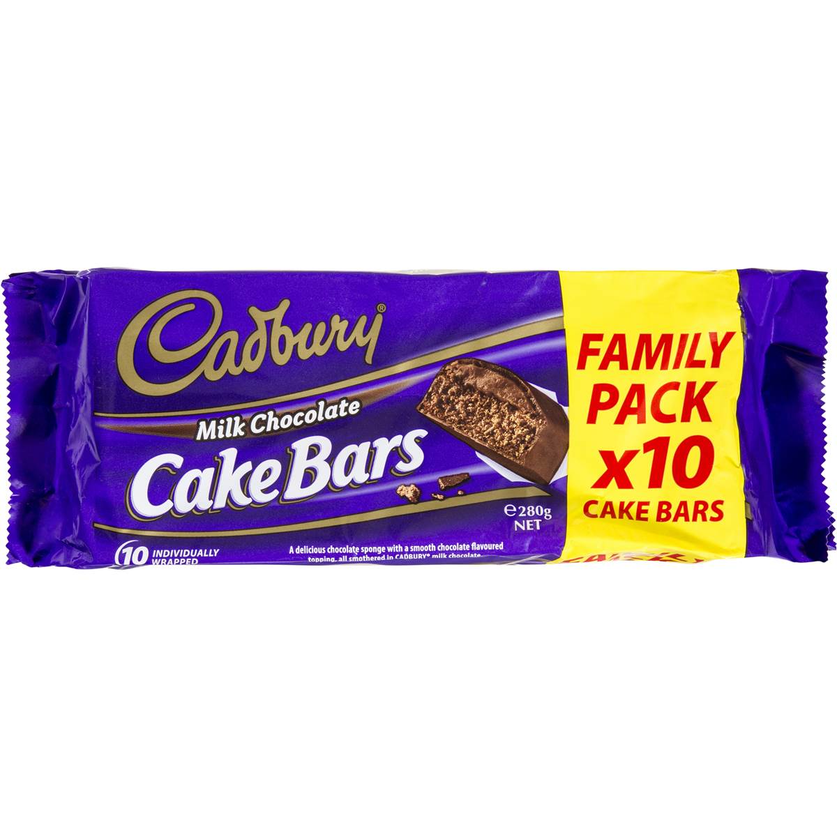 Cadbury Chocolate Cake Bars 10pk Woolworths