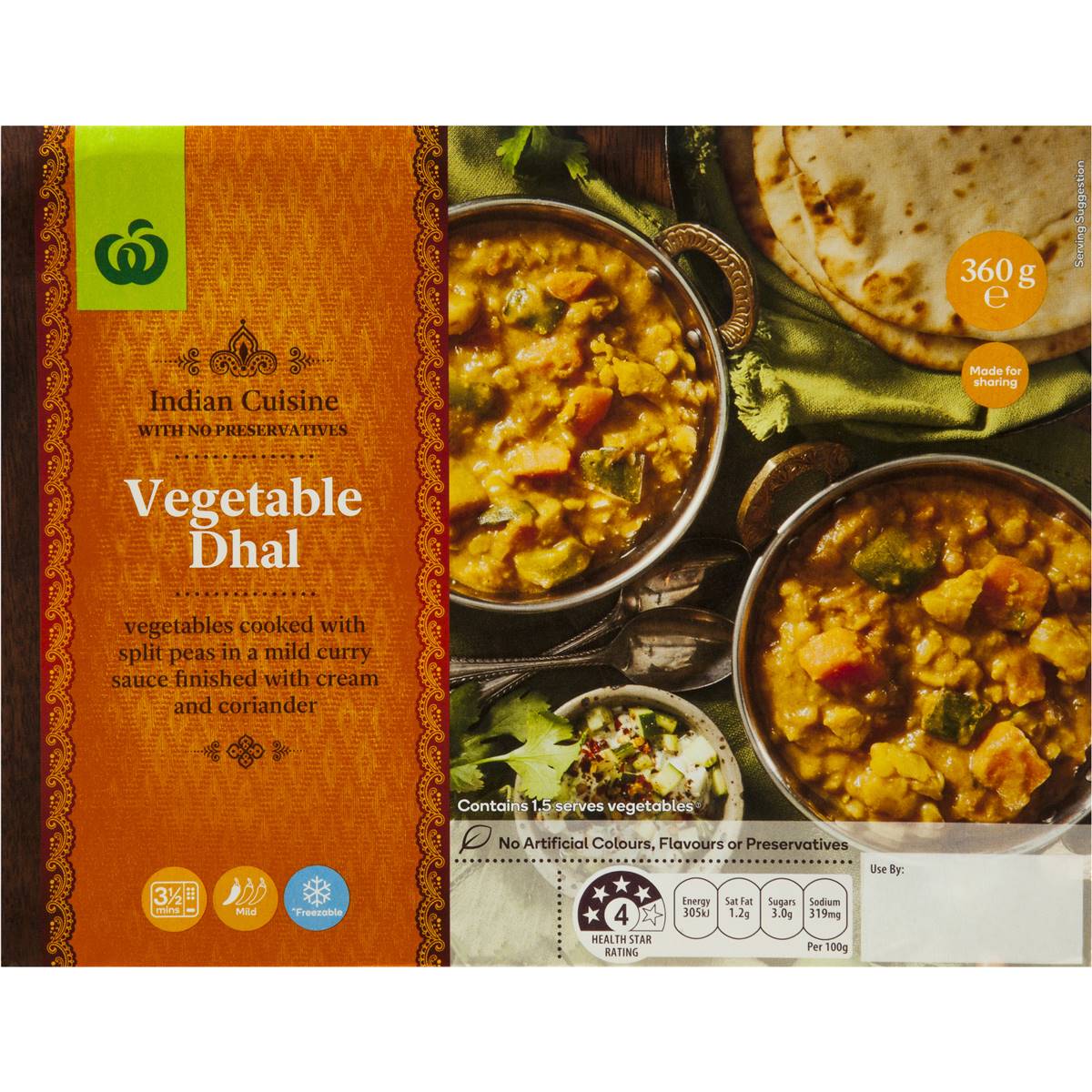 Woolworths Vegetable Dahl Curry 360g Woolworths