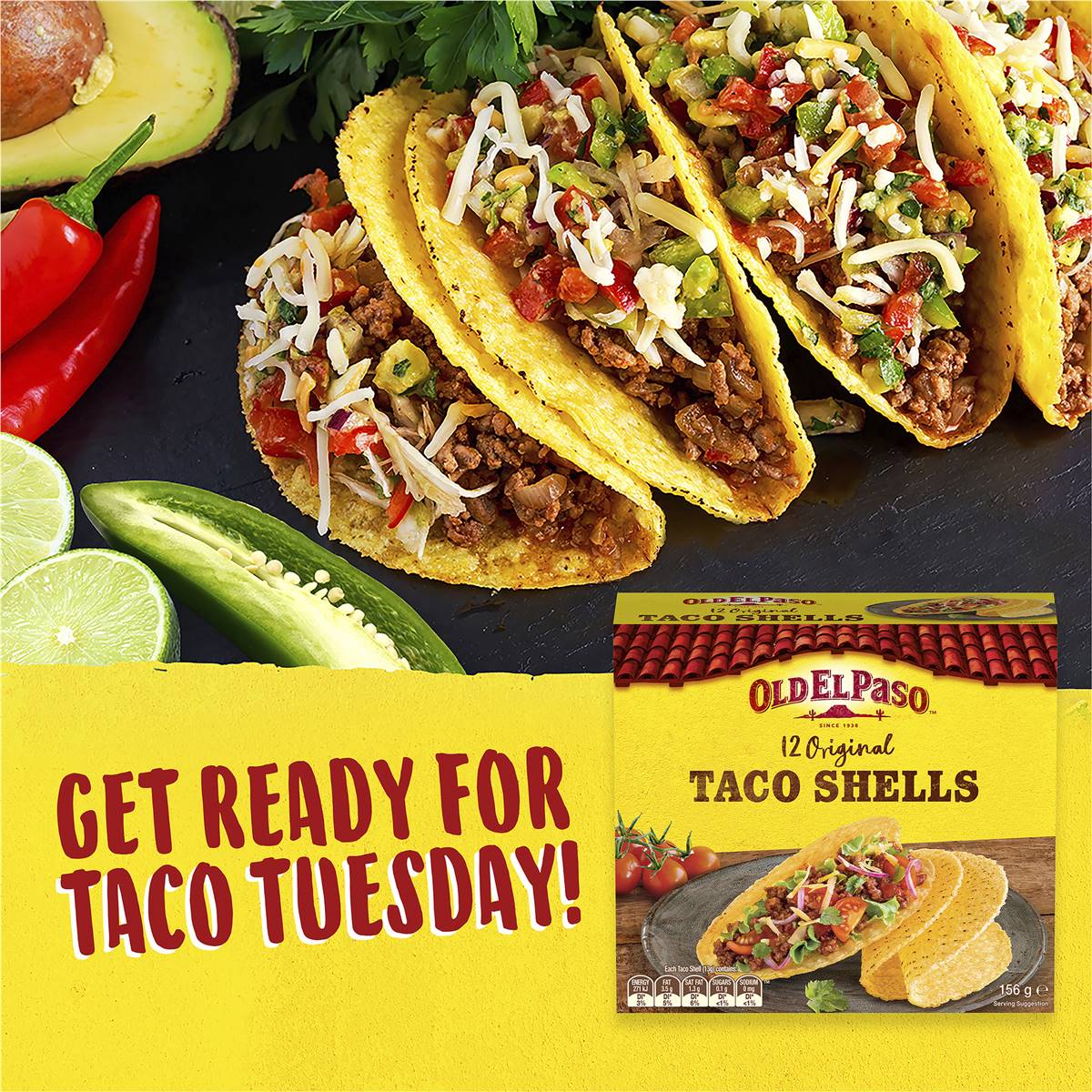 Old El Paso Taco Shells Shell 12 Pack Woolworths