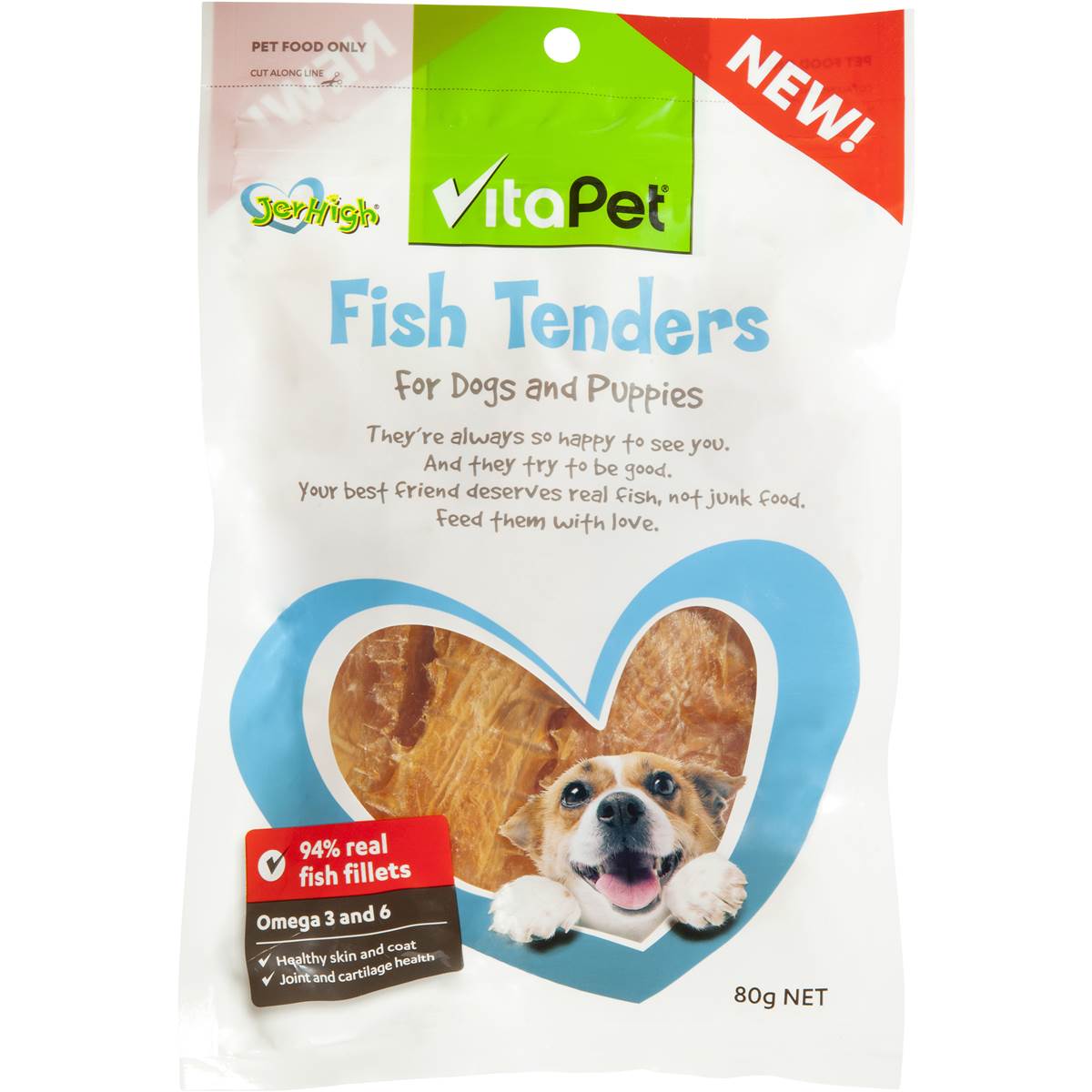 Vitapet Jerhigh Treat Fish Tenders 80g Woolworths