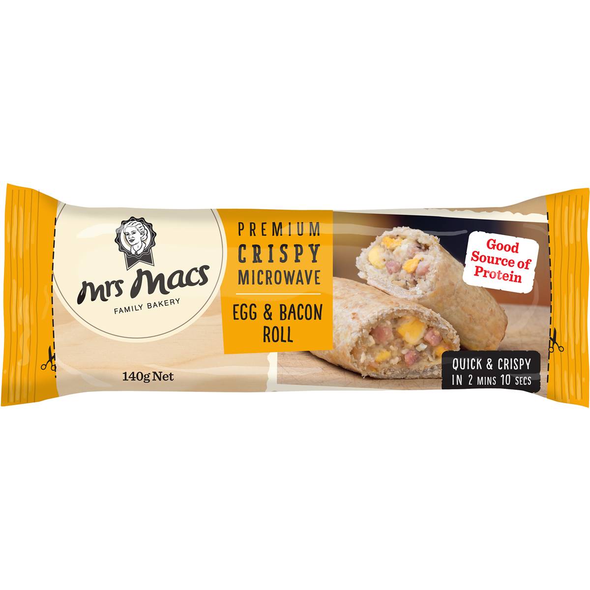 Mrs Macs Egg & Bacon Roll Microwave 140g Woolworths