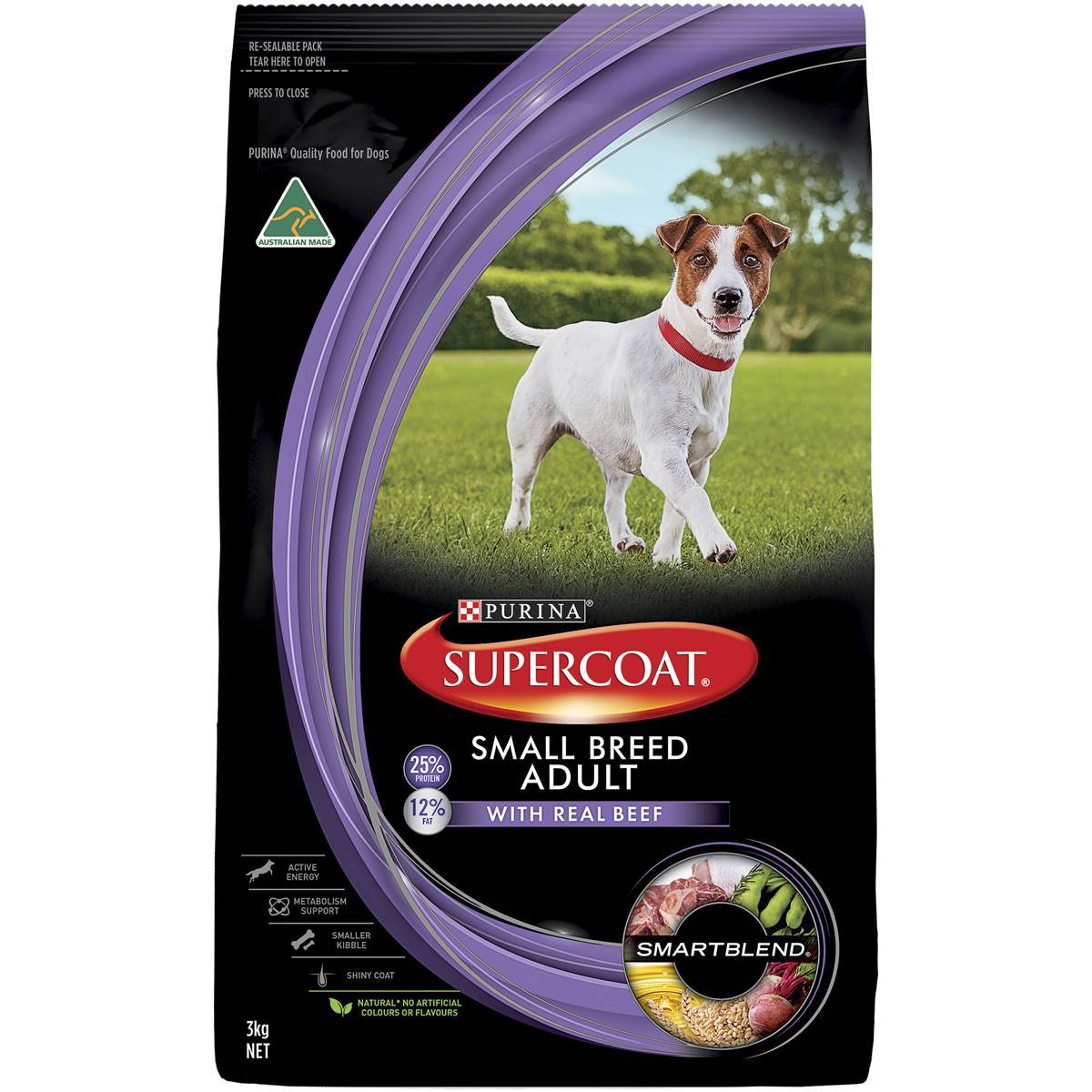 Supercoat Adult Small Breed Beef Dry Dog Food 3kg Woolworths