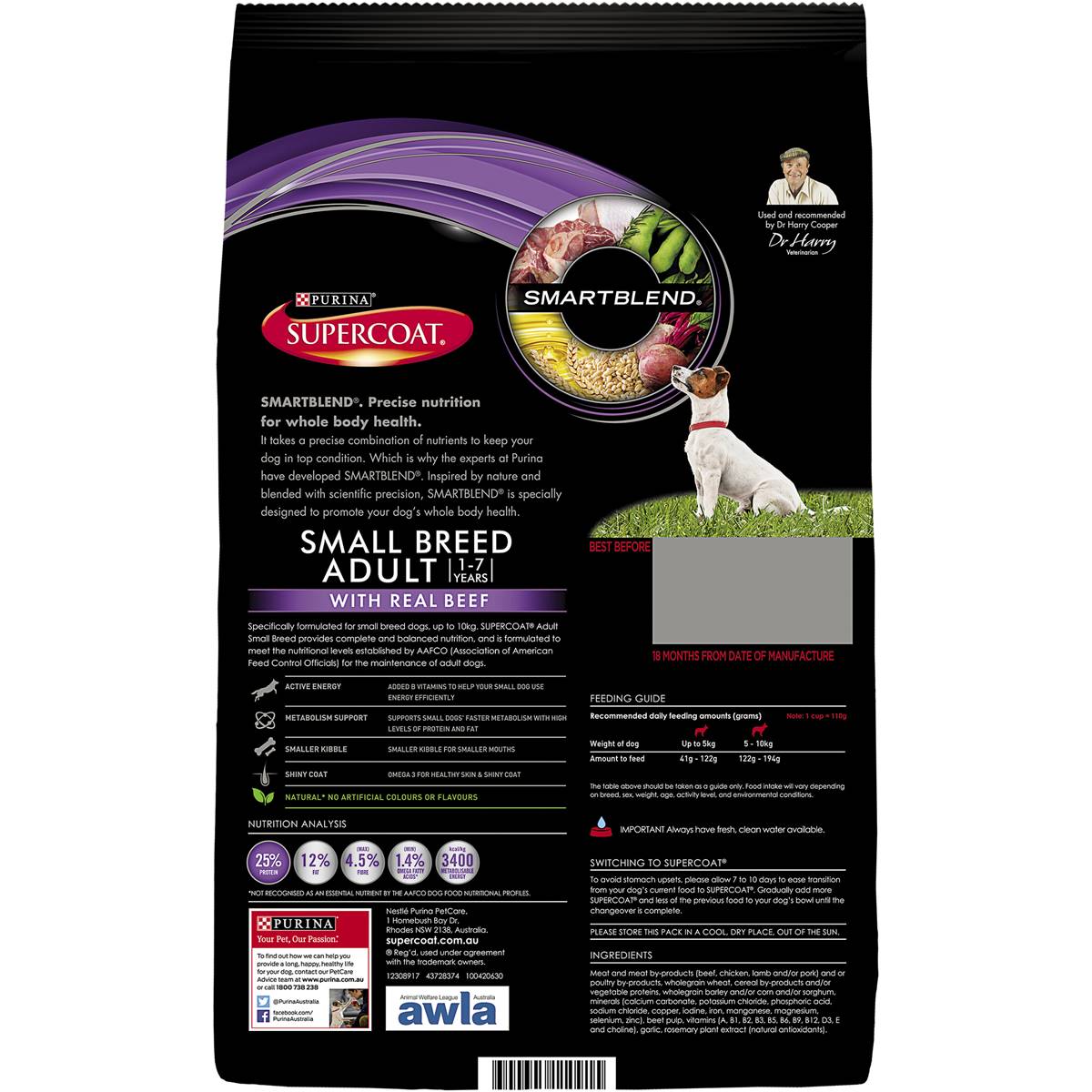 Supercoat Adult Small Breed Beef Dry Dog Food 3kg Woolworths
