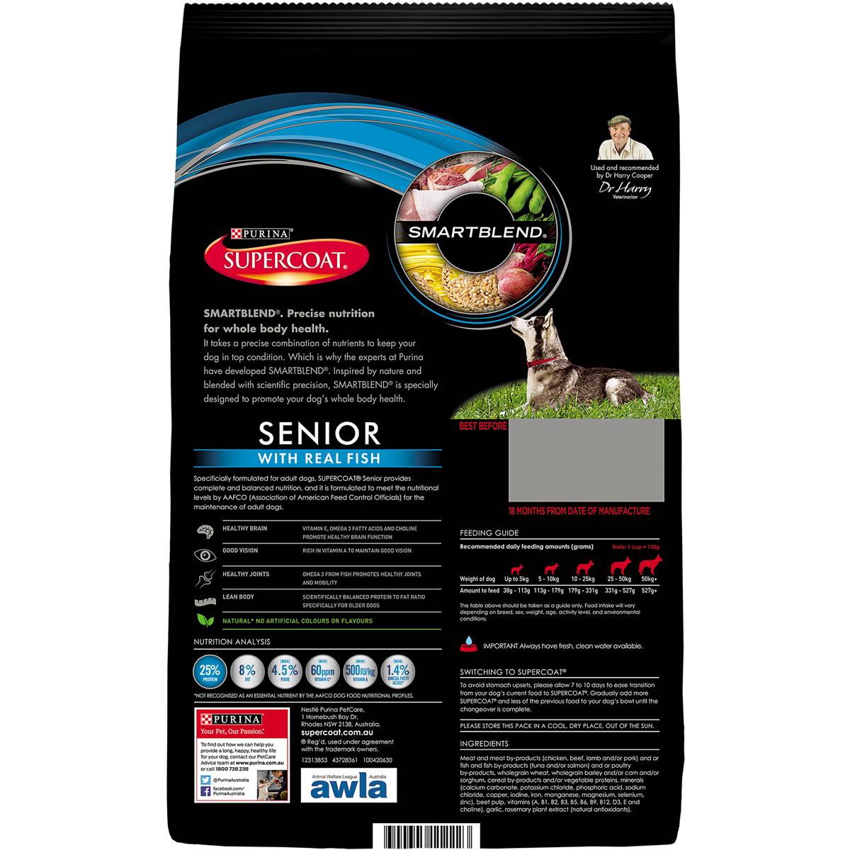Supercoat Adult Senior Fish Dry Dog Food 3kg Woolworths