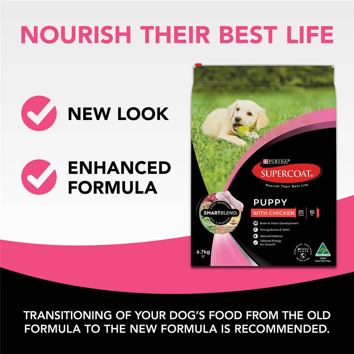 Supercoat Puppy Chicken Dry Dog Food Chicken 7.5kg Woolworths