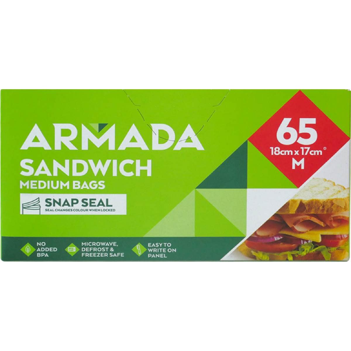 Armada Resealable Sandwich Bags 65 pack