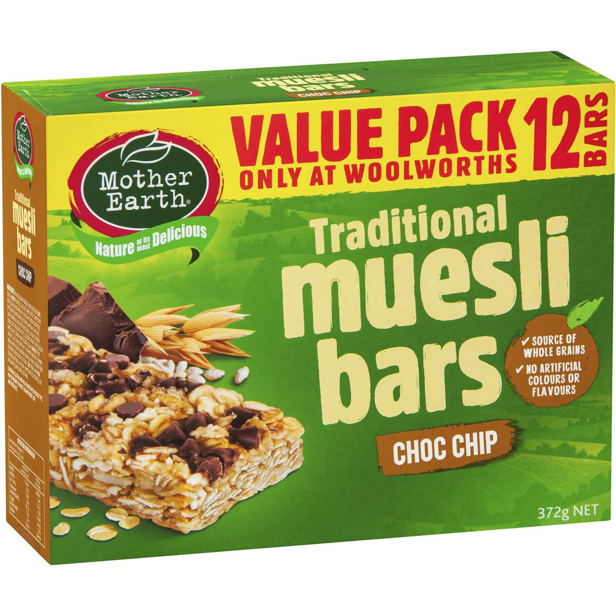 Mother Earth Choc Chip Muesli Bars 12 Pack Woolworths