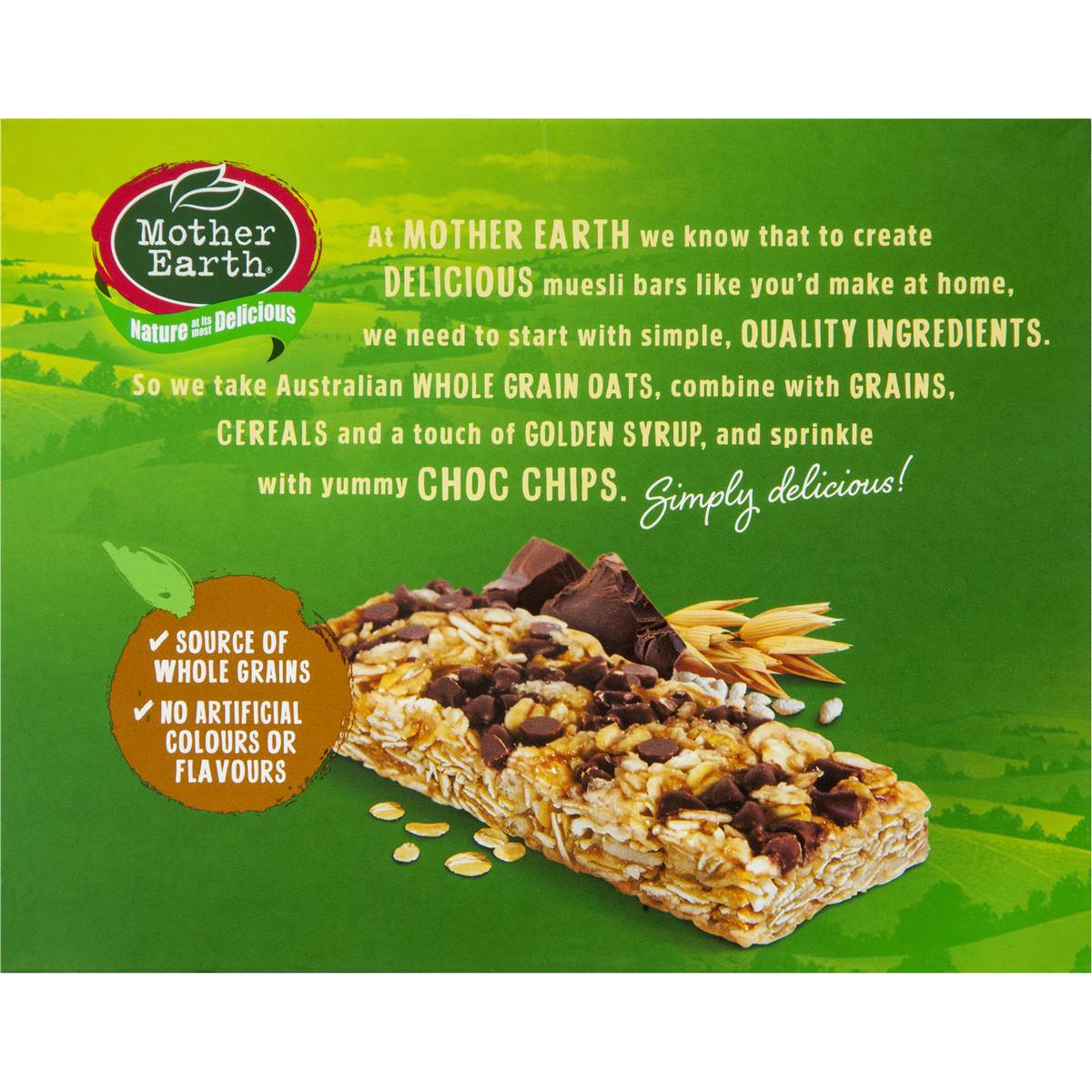 Mother Earth Choc Chip Muesli Bars 12 Pack Woolworths