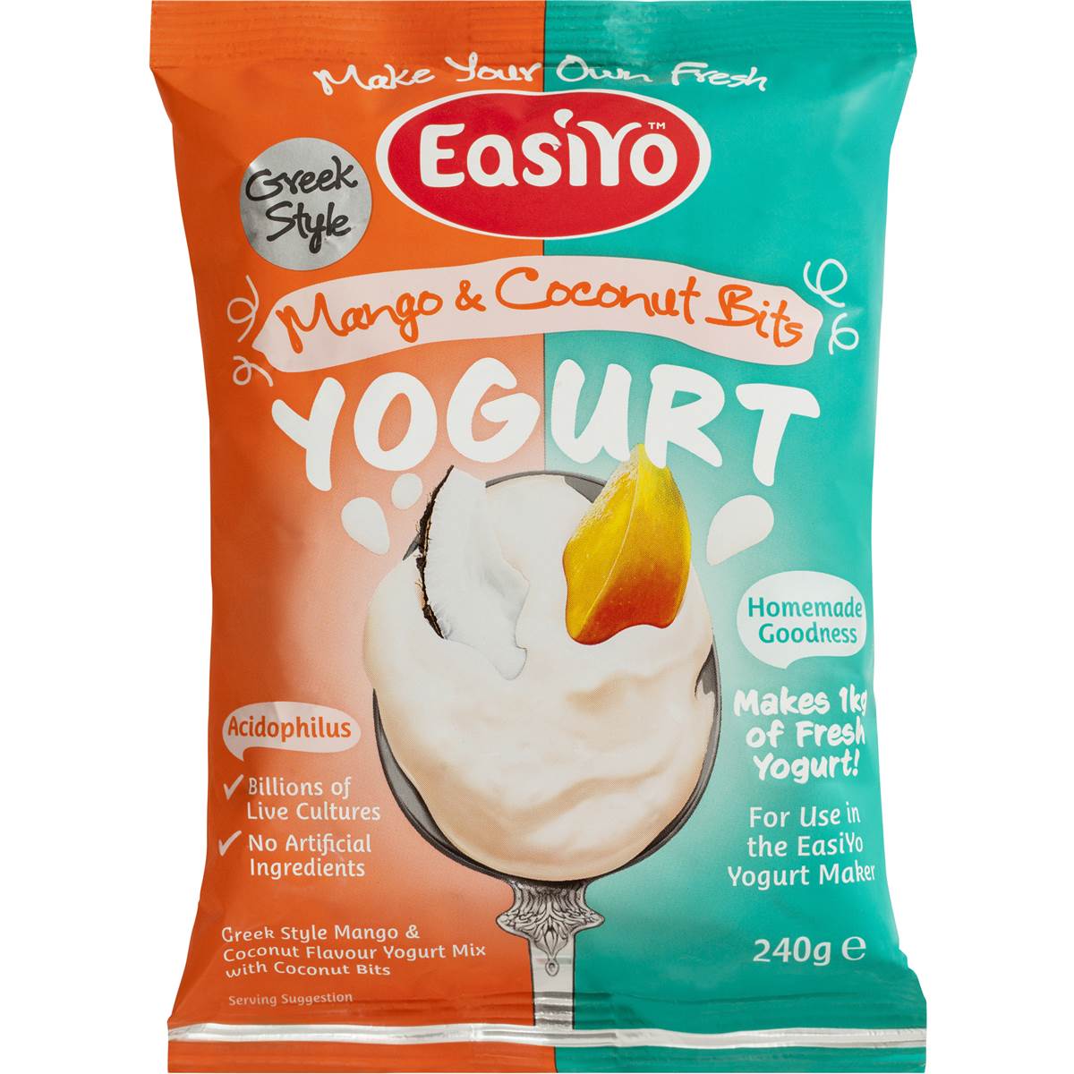 easiyo greek yogurt with coconut