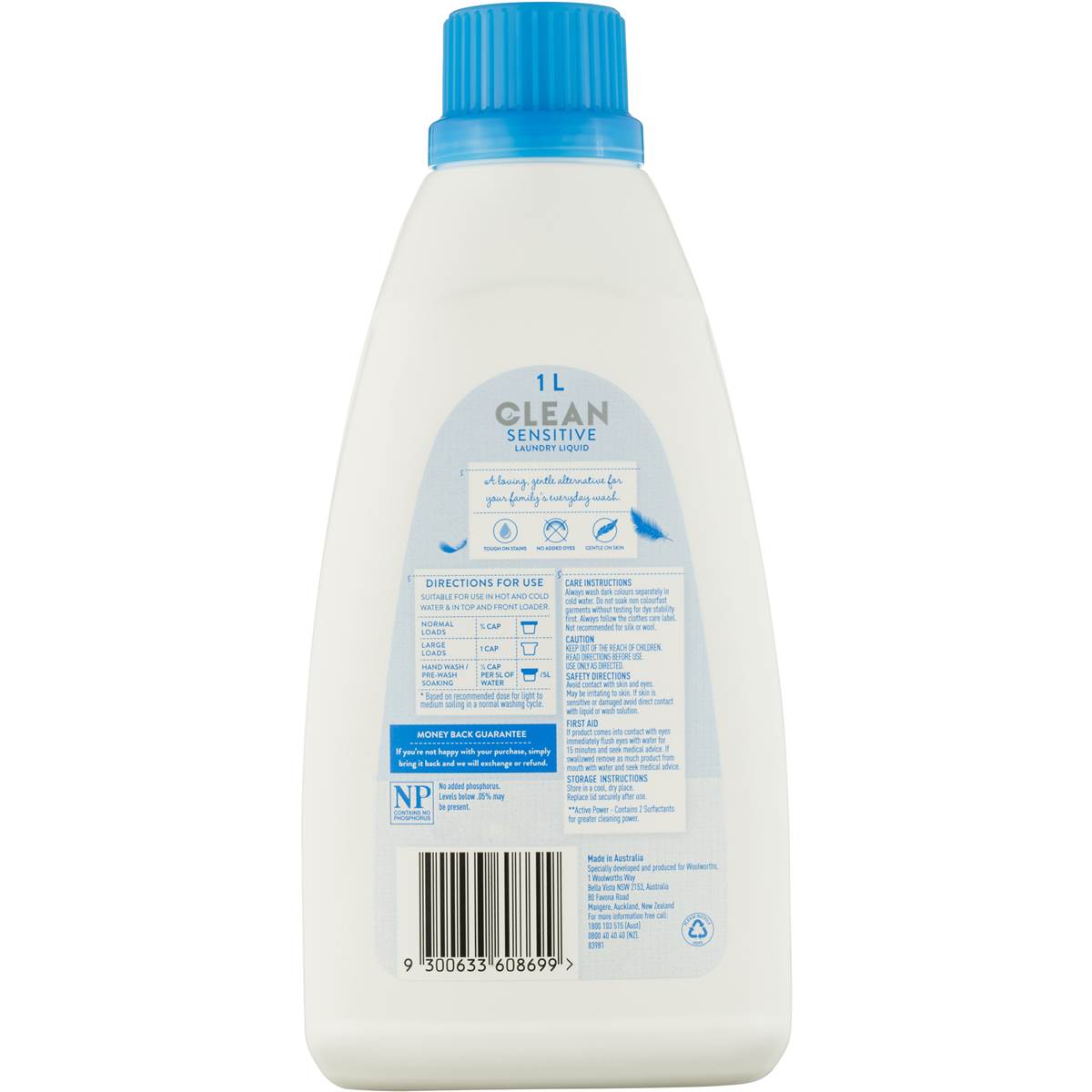 Clean Laundry Liquid Sensitive 1l Woolworths