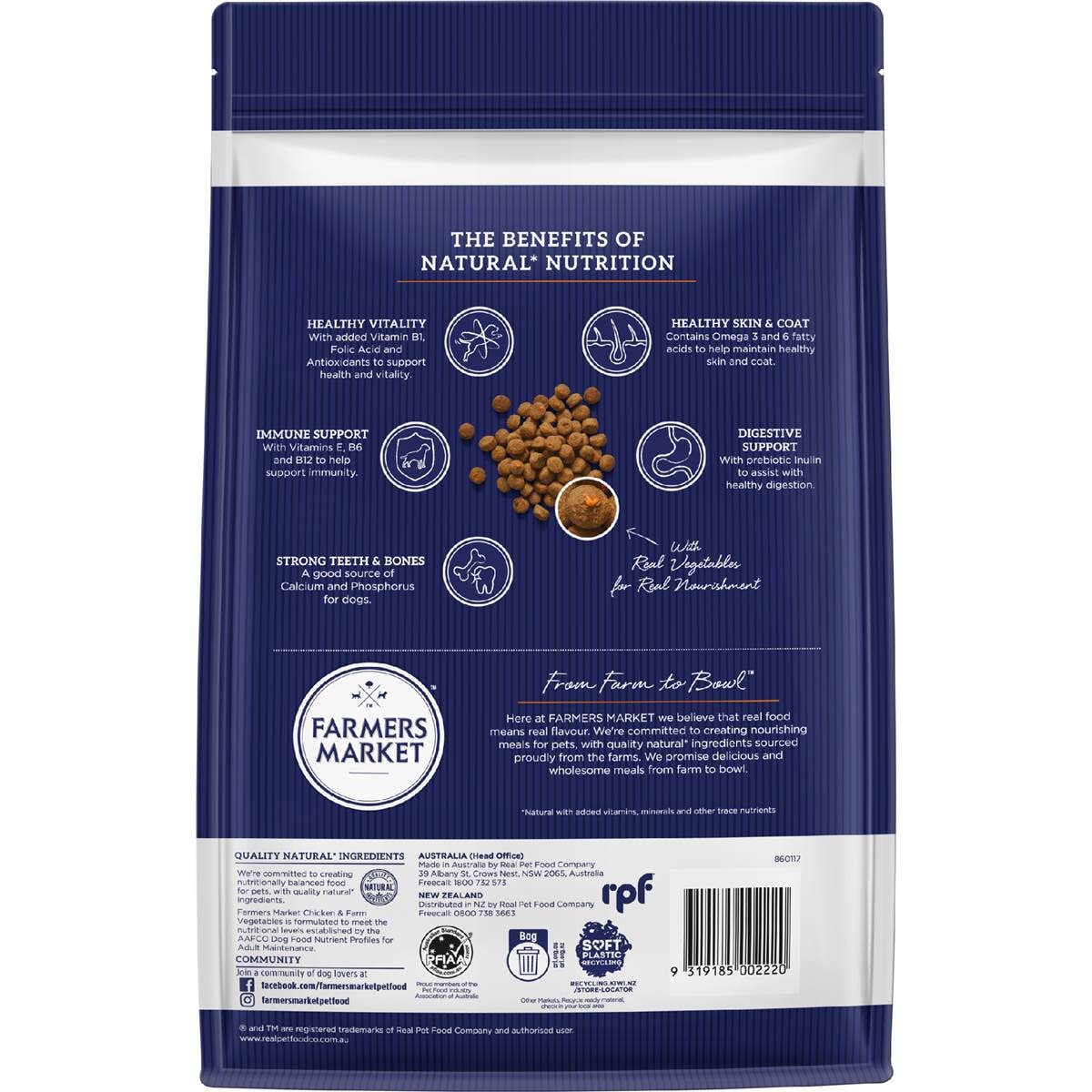 Farmers Market Adult Dry Dog Food Chicken & Farm Vegetables 2.7kg Woolworths