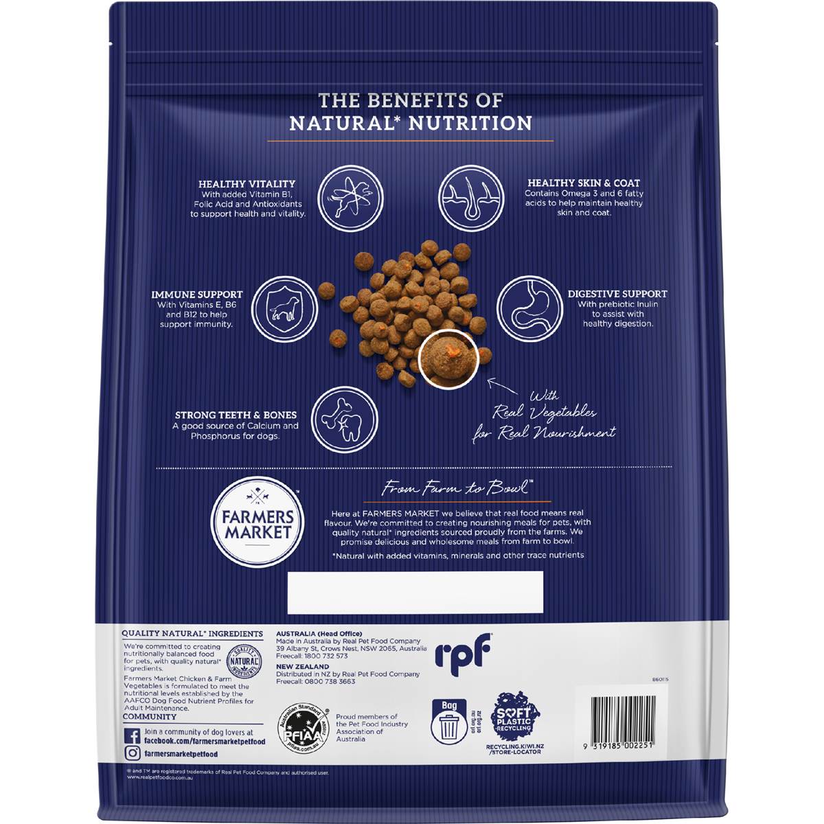 Farmers Market Adult Dry Dog Food Chicken & Farm Vegetables 6.8kg Woolworths