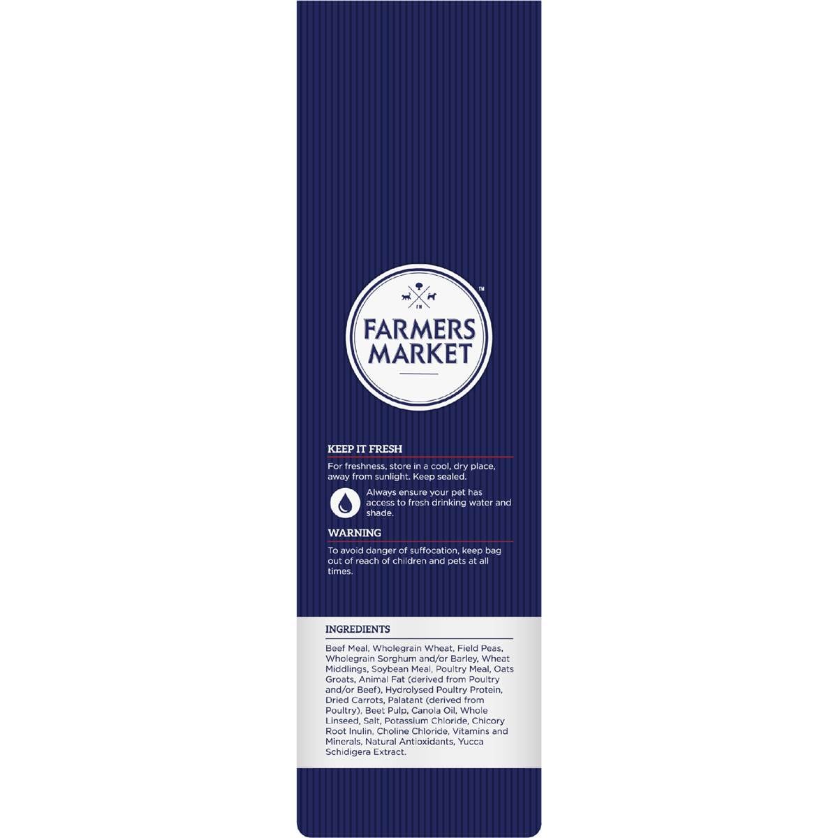 Farmers Market Adult Dry Dog Food Beef & Farm Vegetables 2.7kg Woolworths