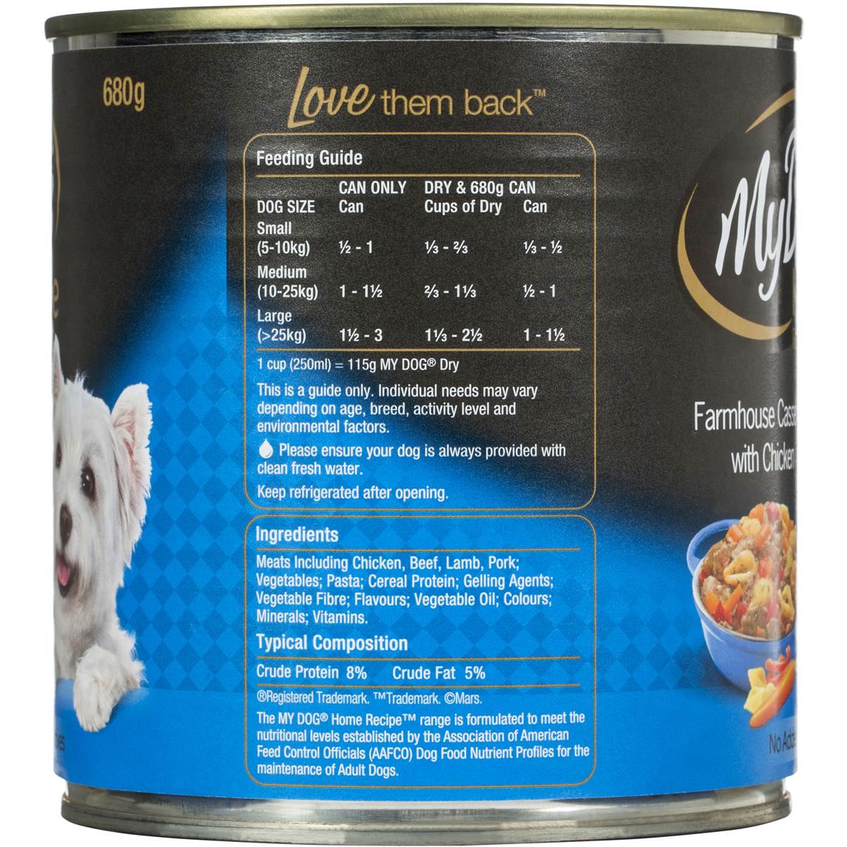 My Dog Adult Dog Food Farmhouse Casserole Chicken 680g Woolworths