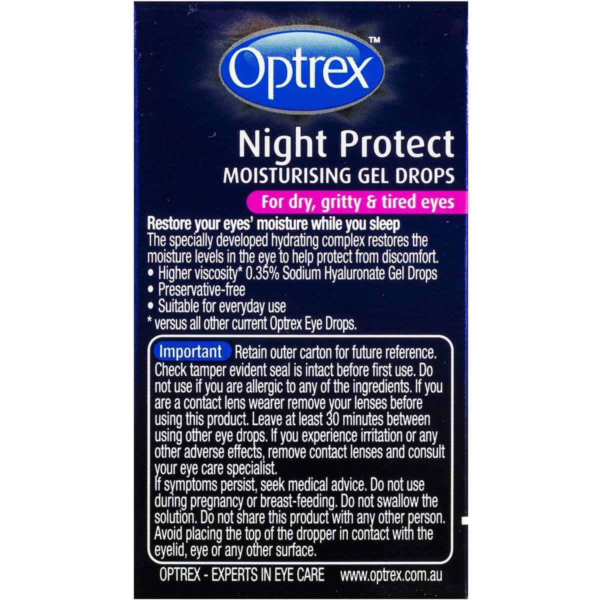 Optrex Eye Drops Night Repair 10ml Woolworths