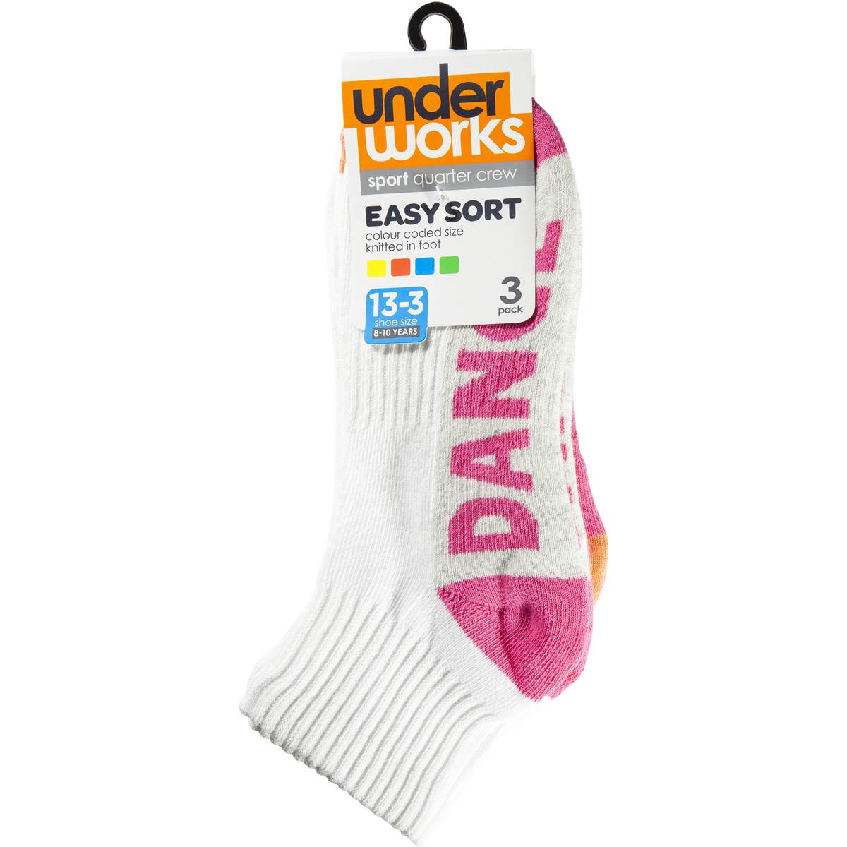 Underworks Kids Sport Quarter As01 13 3 Pack Woolworths