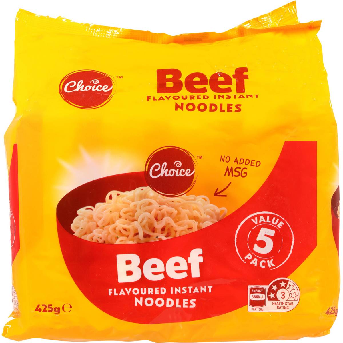 Choice Beef Instant Noodles 85g X5 Pack Woolworths