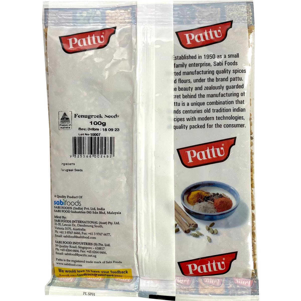 Pattu Fenugreek Seeds 100g Woolworths