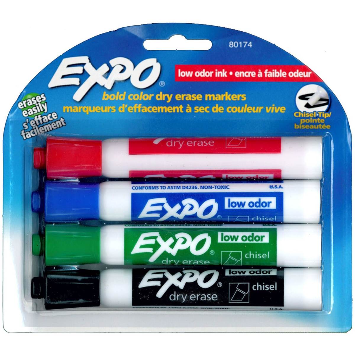 Expo Chisel Whiteboard Markers Assorted 4 Pack Woolworths