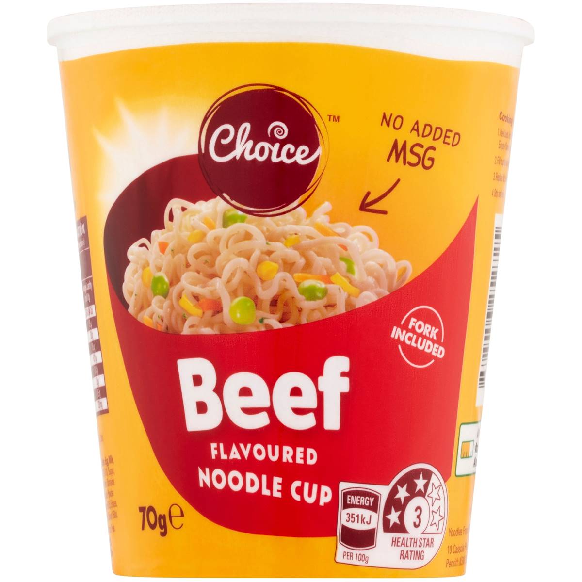 Choice Beef Noodle Cup 70g | Woolworths