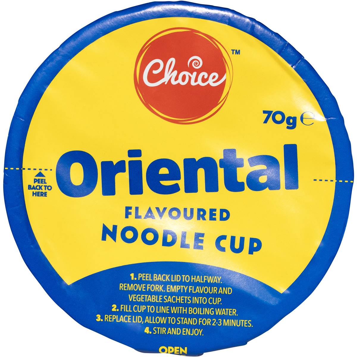 Choice Oriental Noodle Cup 70g Woolworths