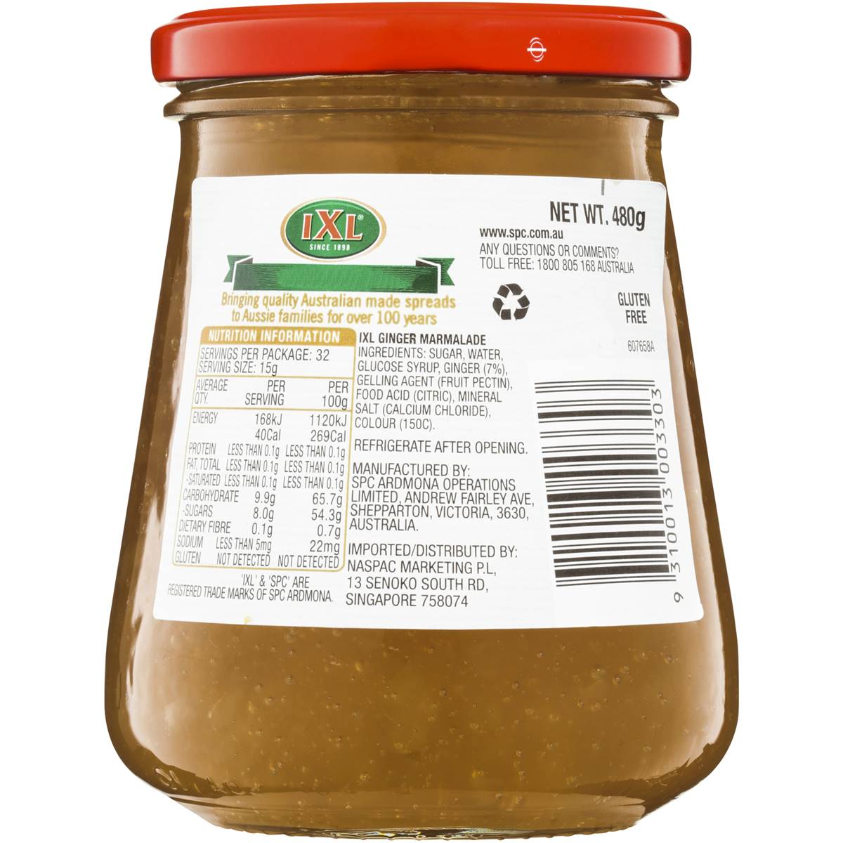 Ixl Ginger Marmalade Jam 480g Woolworths