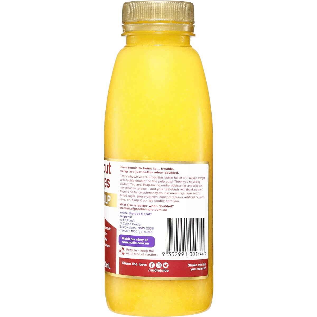 Nudie Nothing But 4 2/3 Oranges Double Pulp 400ml Woolworths