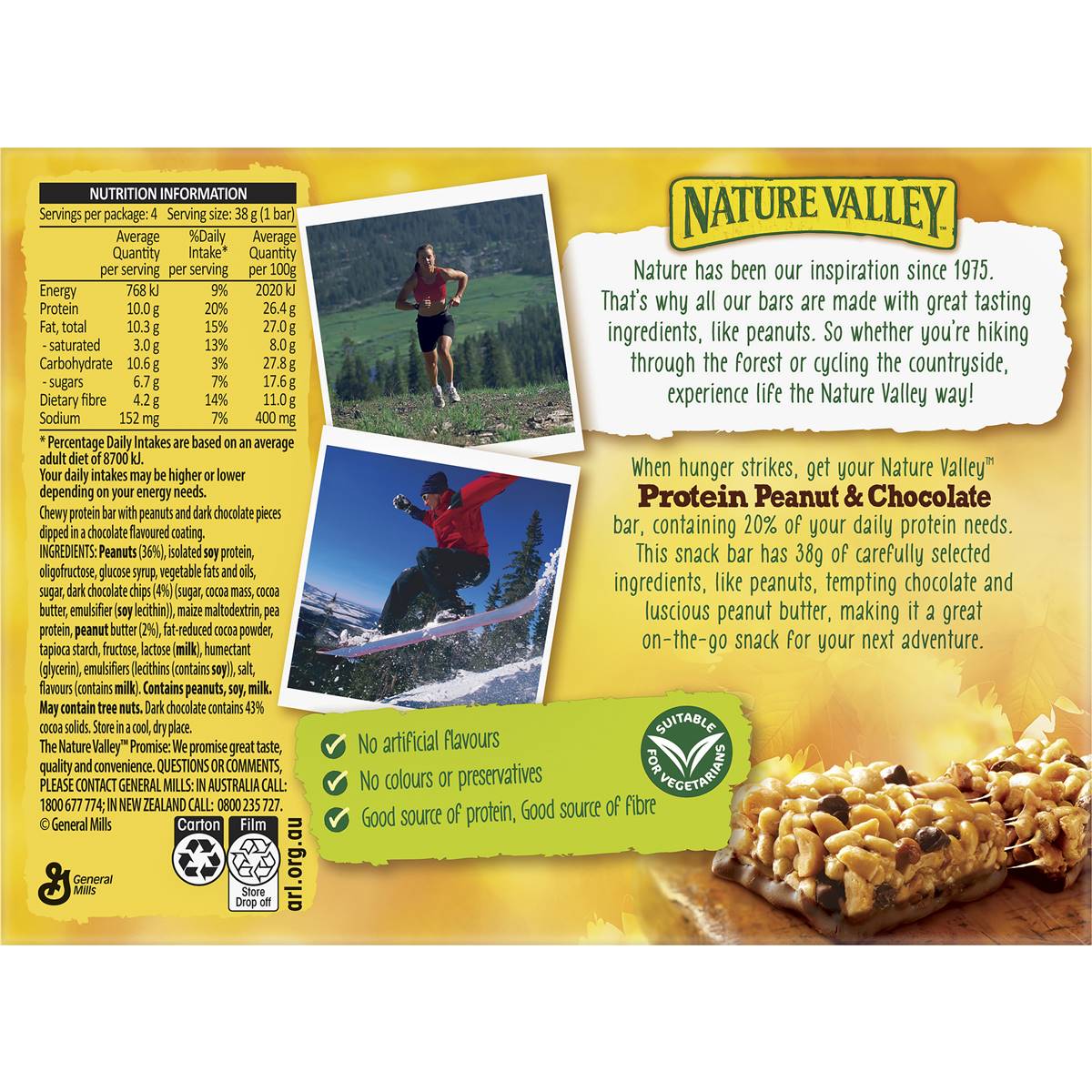 Nature Valley Protein Peanut Chocolate Bars 4 Pack Woolworths