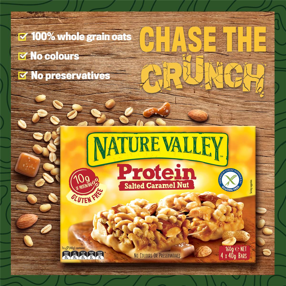 Nature Valley Salted Caramel Gluten Free Protein Nut Bars 4 Pack