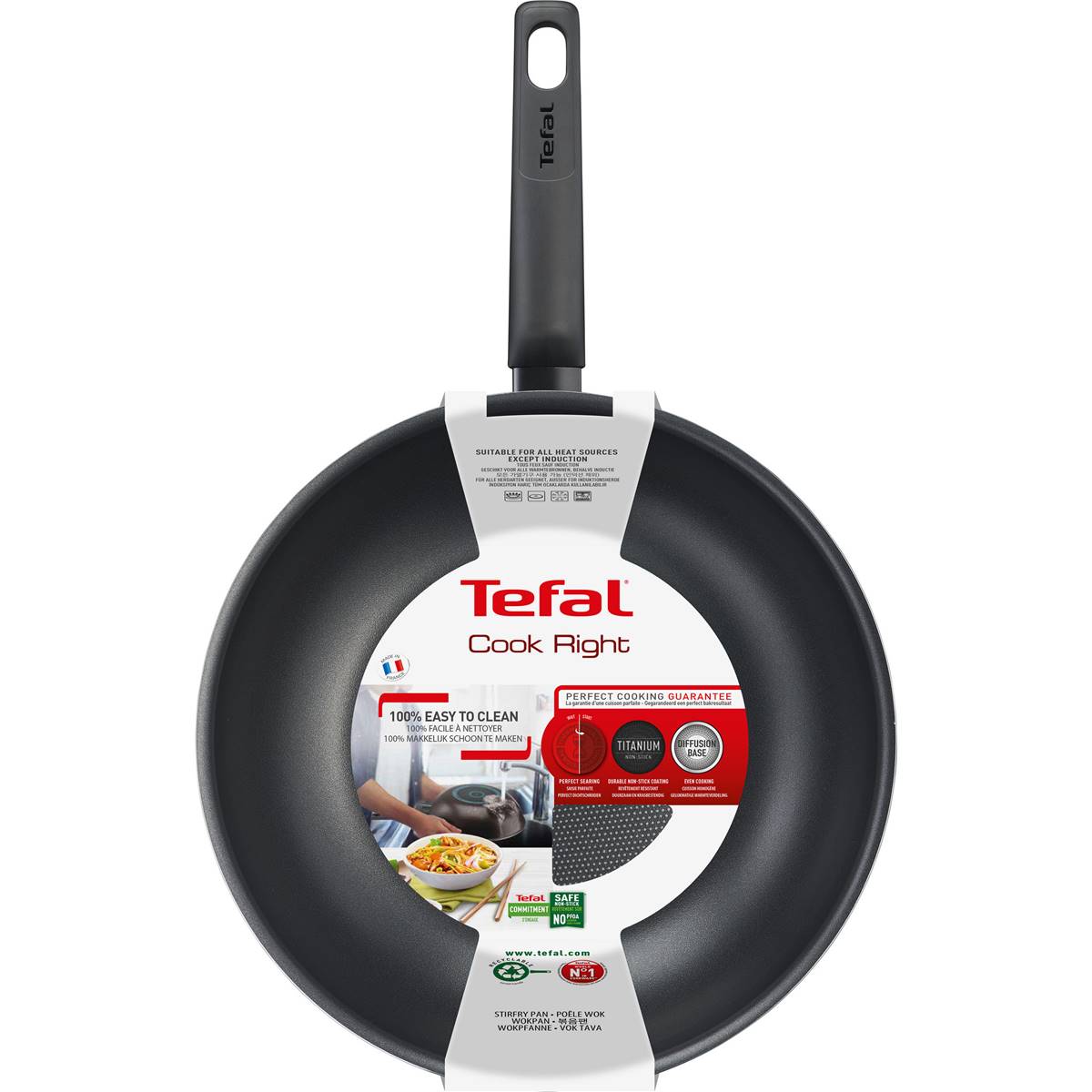 Tefal Cook Right Nonstick Wokpan 28cm Each Woolworths