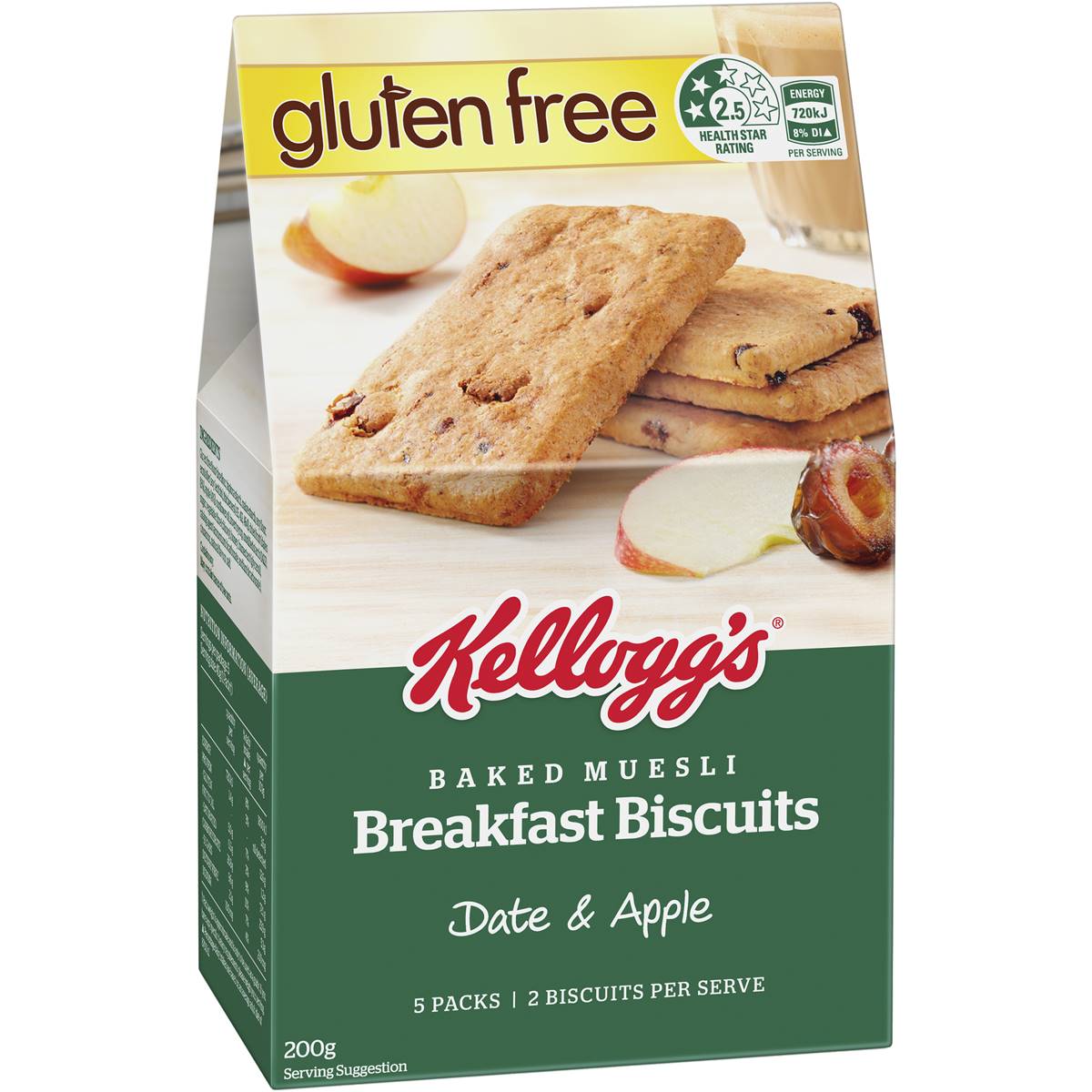Kellogg's Baked Muesli Date & Apple Gf Snack Biscuits 200g Woolworths