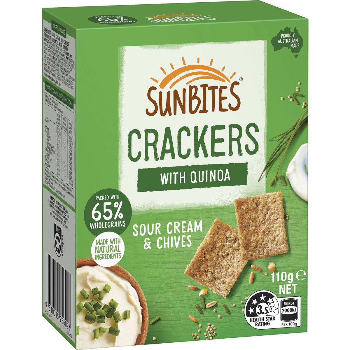 Sunbites Crackers With Quinoa Sour Cream & Chives 110g Woolworths
