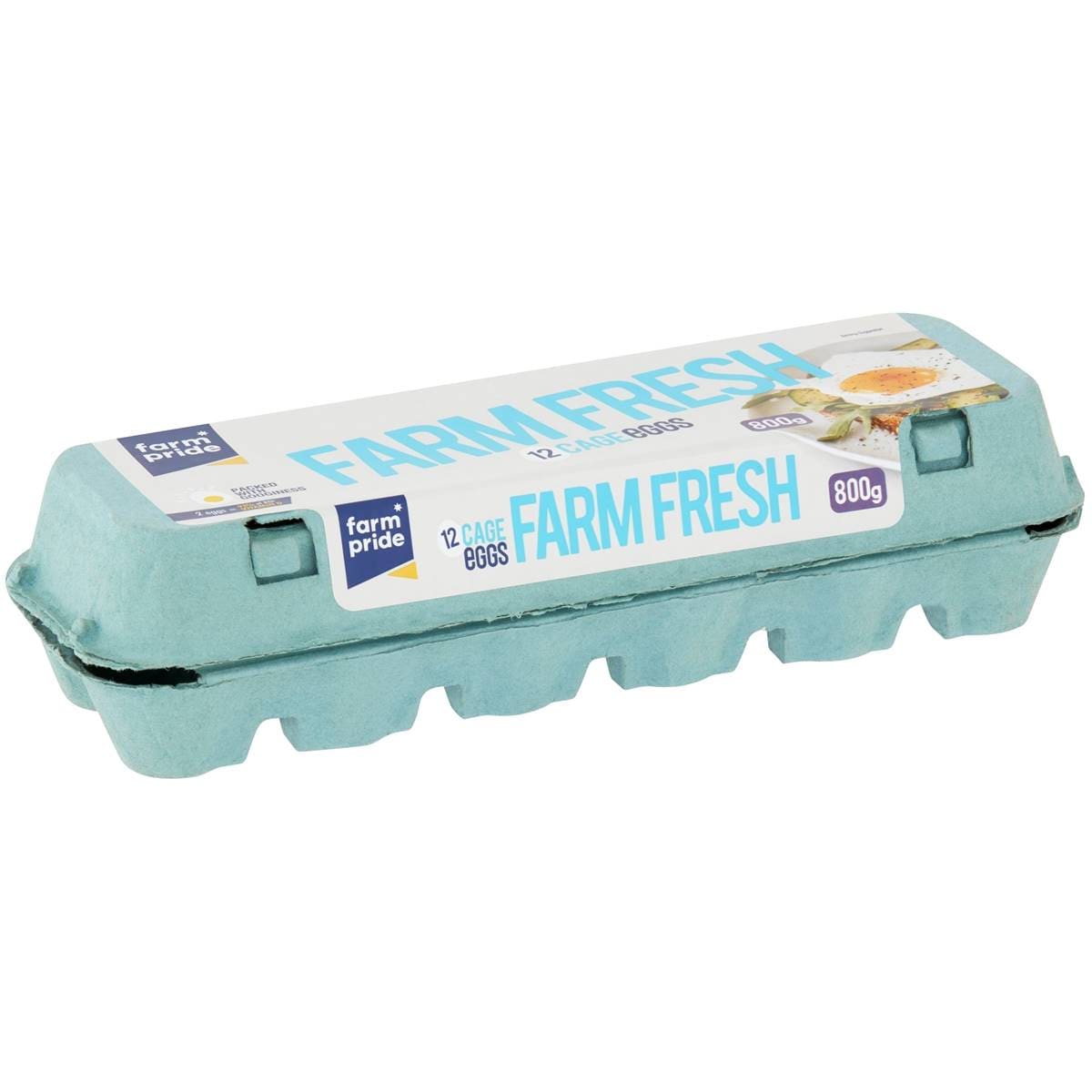 Farm Pride 12 Cage Eggs 800g Woolworths