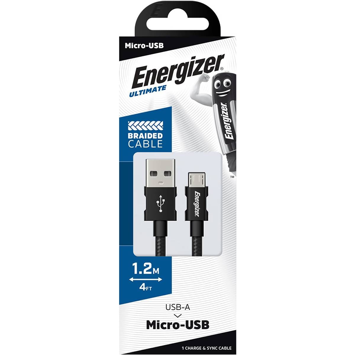 Energizer Microusb Braided Cable 1.2 Metre Each Woolworths