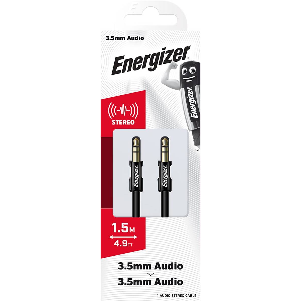 Energizer Audio Cable 3.5mm Jack Each Woolworths