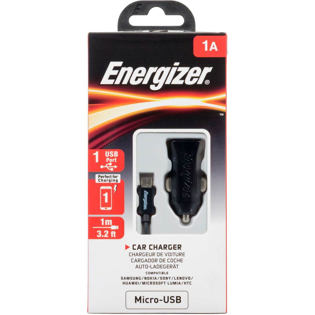 Energizer Microusb Car Charger With 1.2 Metre Cable Each Woolworths