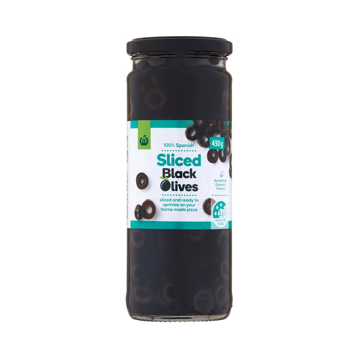 Woolworths Black Sliced Olives 430g Woolworths